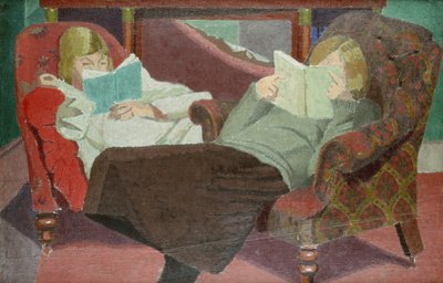 Two Girls Reading by Malcolm Drummond